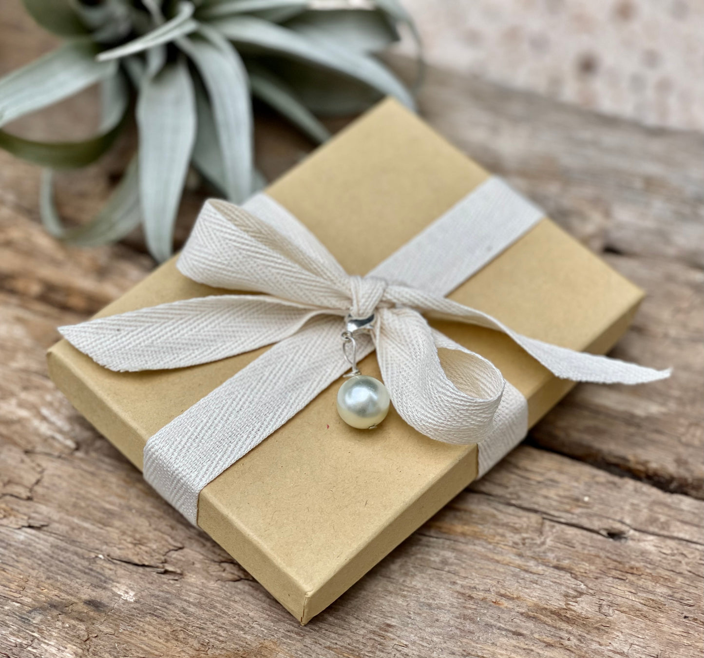 Bone and Pearl Bracelet with Removable Shell Flower Charm