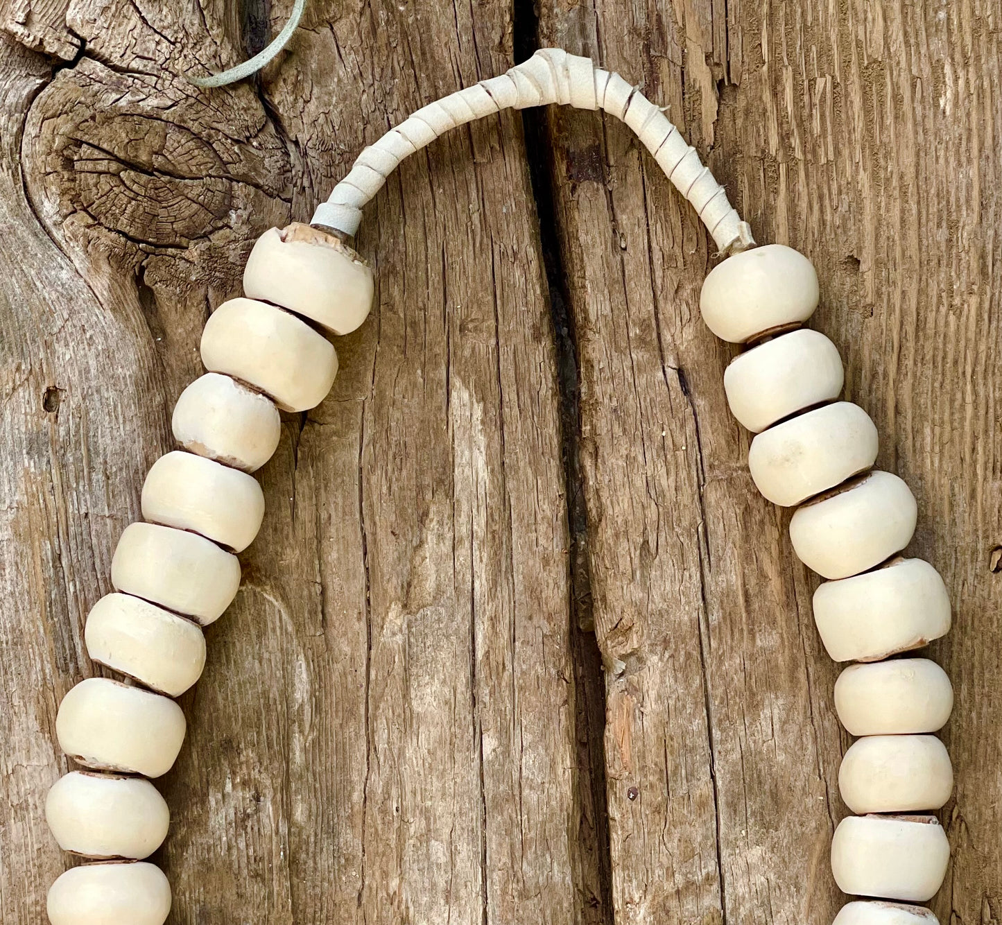 Bone and Howlite Cross Necklace
