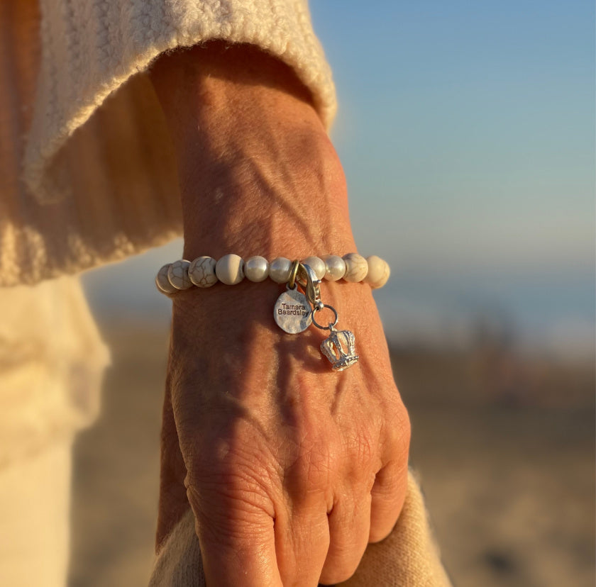 Howlite Crown Yourself Bracelet