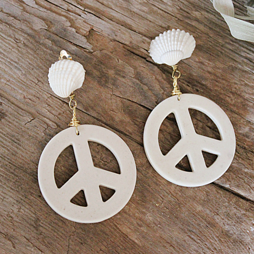 Protect Your Peace - Large Howlite Earrings