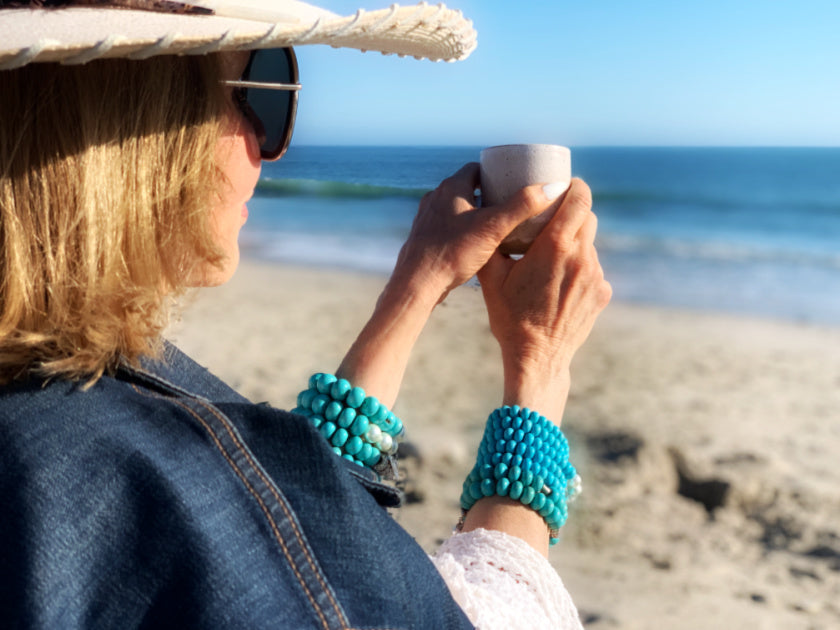 Turquoise Bracelet with Heart Charm