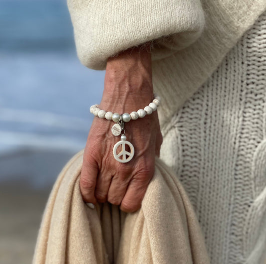 Protect Your Peace - Howlite Calm Bracelet with Removable Peace Charm