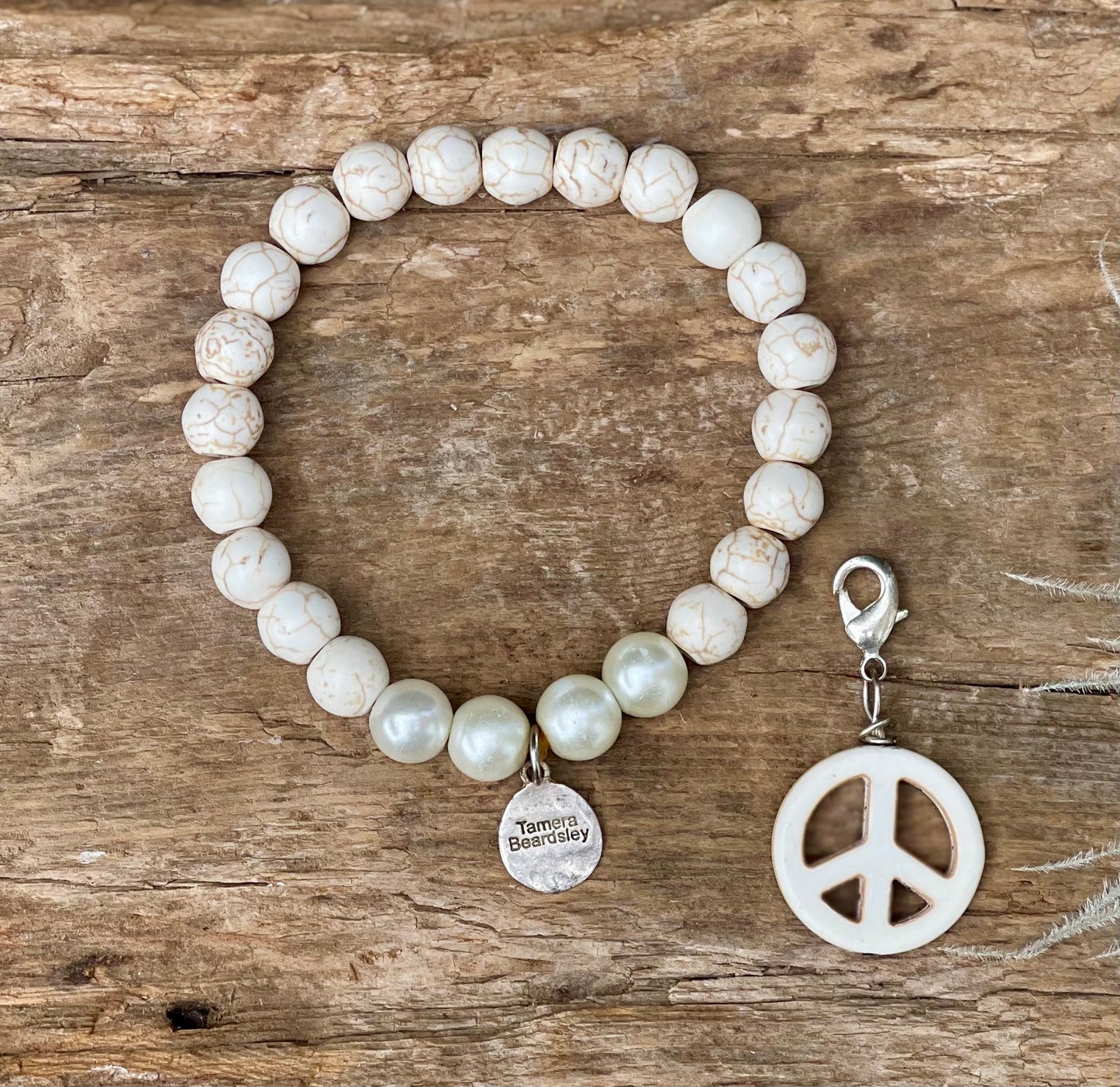 Protect Your Peace - Howlite Calm Bracelet with Removable Peace Charm