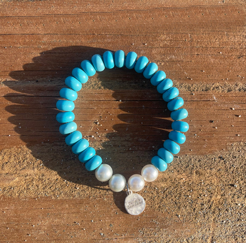 Turquoise and Pearl Bracelet