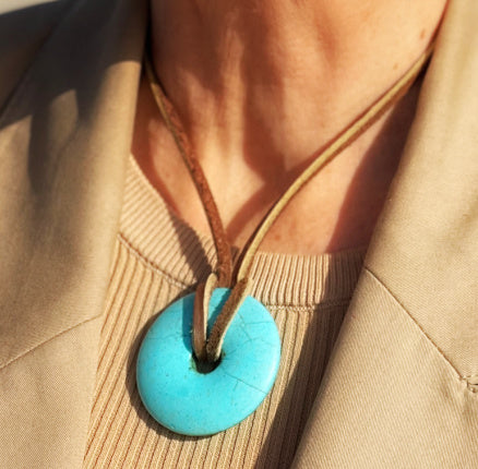 Turquoise Howlite Pendant Necklace