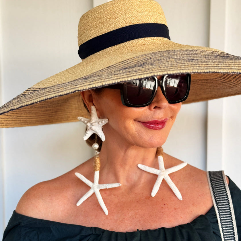 Dramatic Double Starfish Drop Earrings