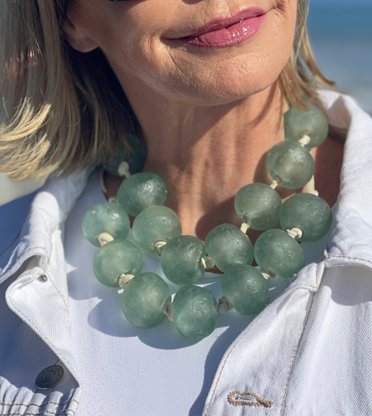 Bold Ocean Bliss Double Strand Necklace