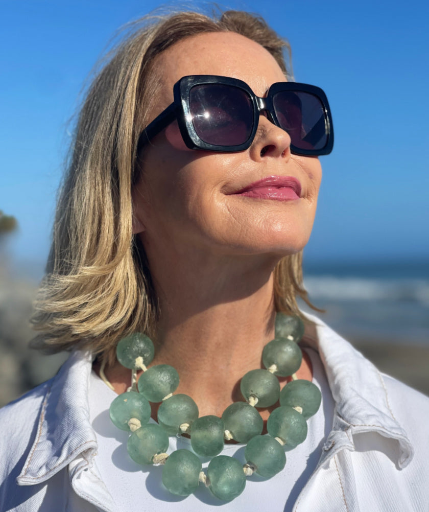 Bold Ocean Bliss Double Strand Necklace