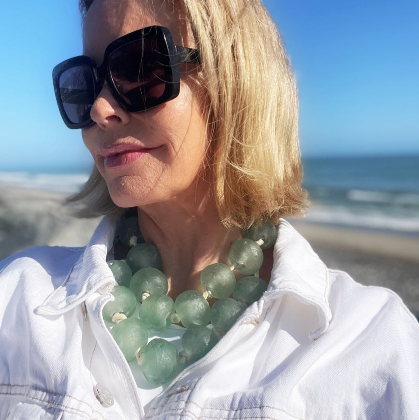 Bold Ocean Bliss Double Strand Necklace