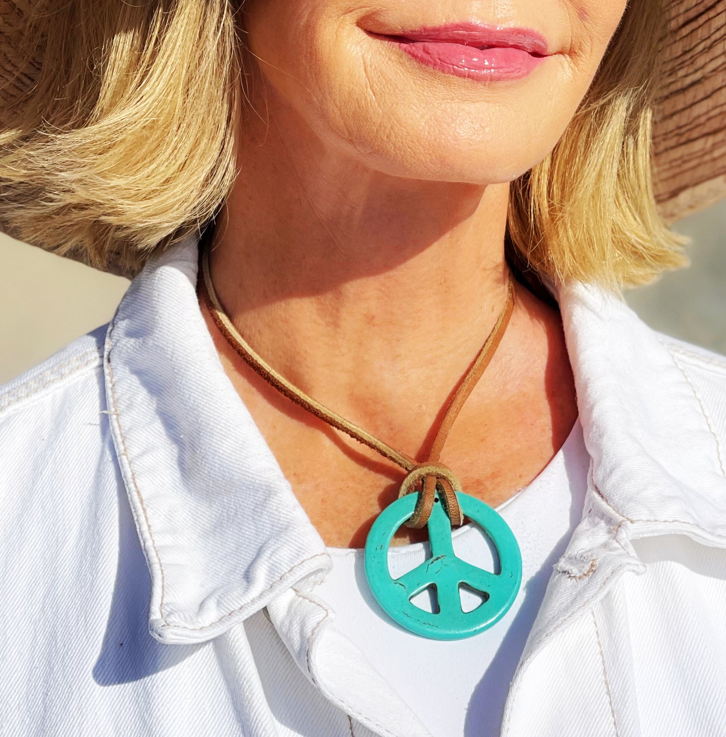 Protect Your Peace Turquoise Howlite  Necklace