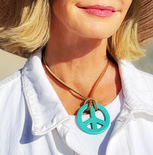 Protect Your Peace Turquoise Howlite  Necklace