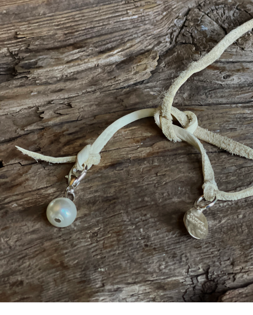 Ocean Bliss Sea Glass Necklace On Buckskin